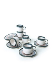Hermia Juego de tazas de té Blanco y azul oscuro (12 piezas)